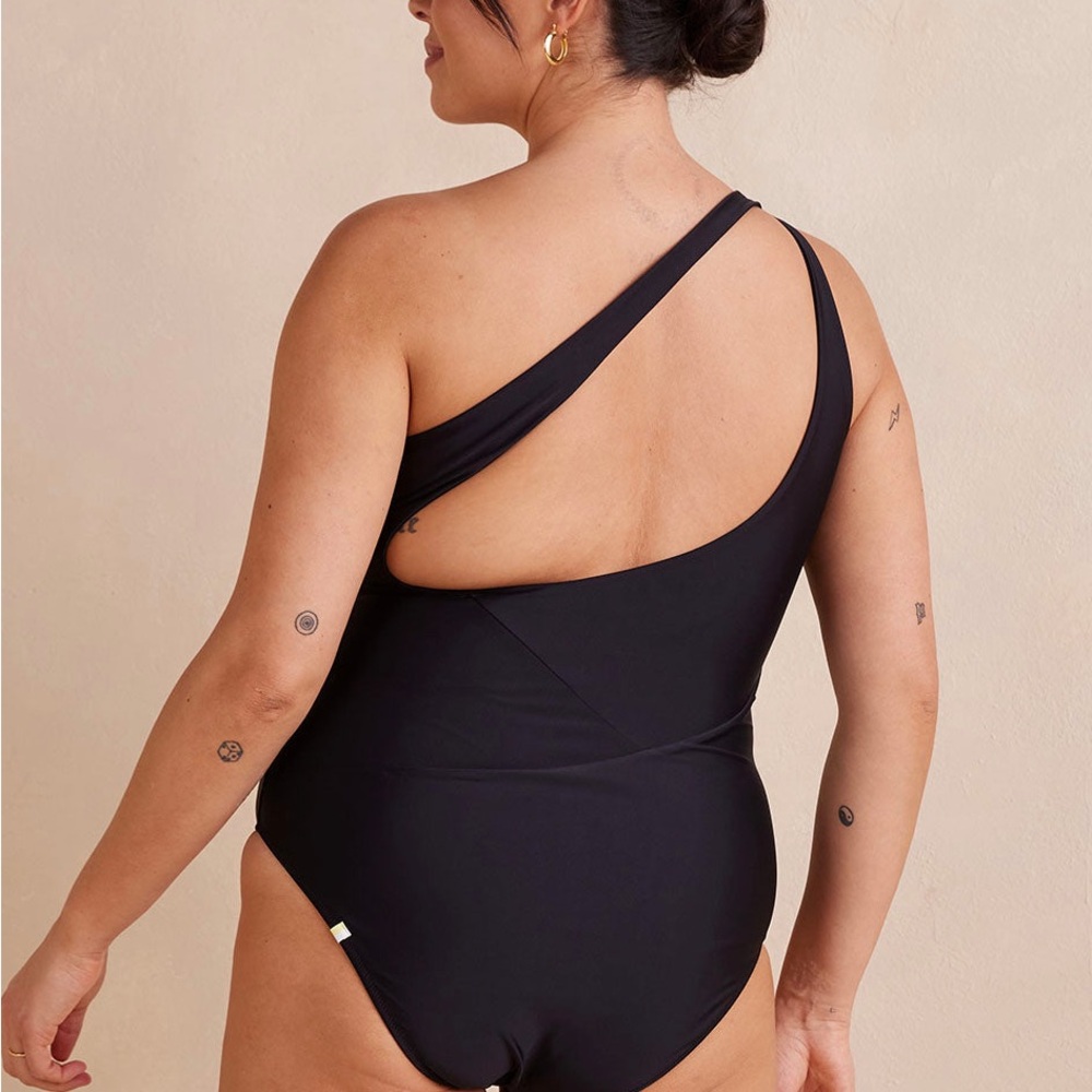 Summersalt Ruched Sidestroke Black Recycled Swimsuit Size 16 Sea Urchin - Picture 7 of 7